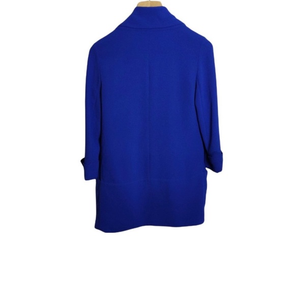 Aritzia Wilfred Chevalier Relaxed Open-Front Blazer size 2 Cobalt Blue Crepe - Picture 3 of 3